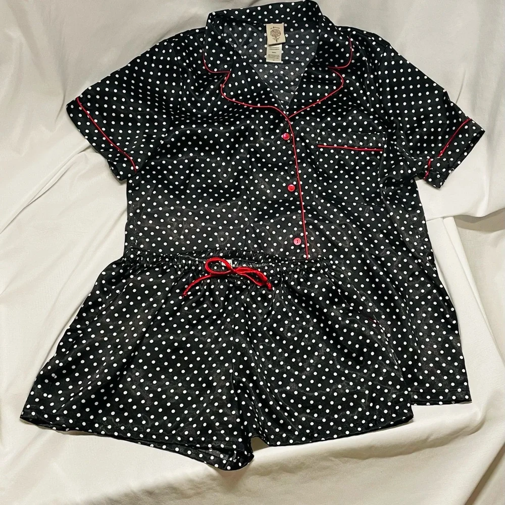 Black and White Polka Dot Pj set - In Bloom by Jonquil - Picture 2 of 4